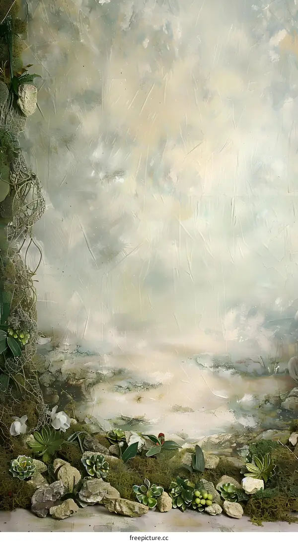 Green Abstract Art Painting Background