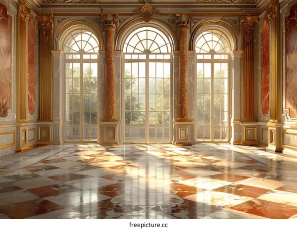Grand Ballroom  Elegant Interior Design Illustration