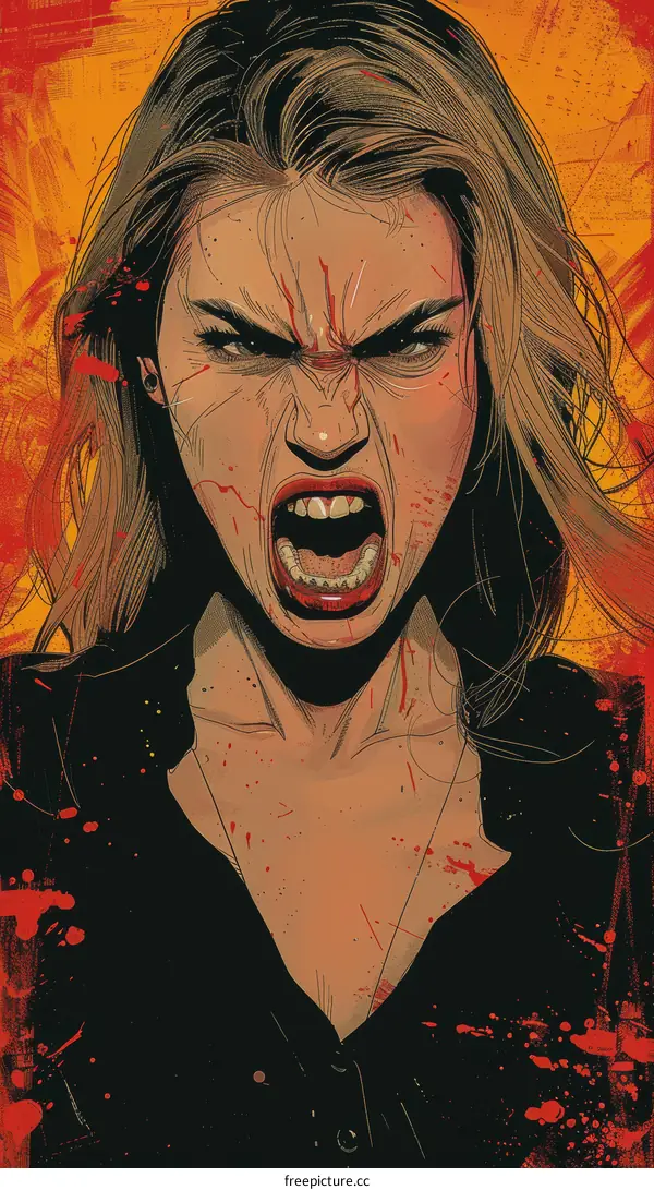 portrait of a screaming woman