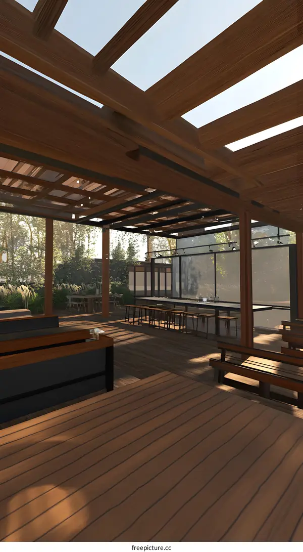 Modern Wooden Pergola Design for Outdoor Patio