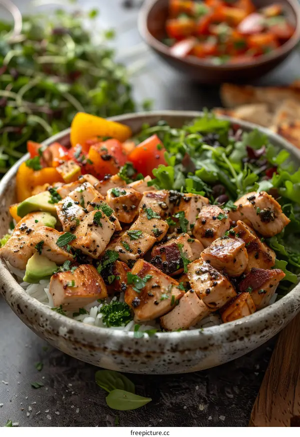 Chicken and Rice Bowl with Vegetables