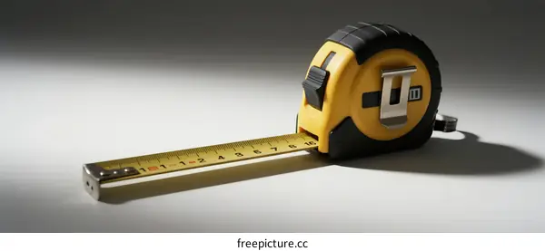 Yellow and black measuring tape for precise measurement