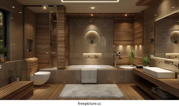 Luxury Modern Wooden Bathroom Design