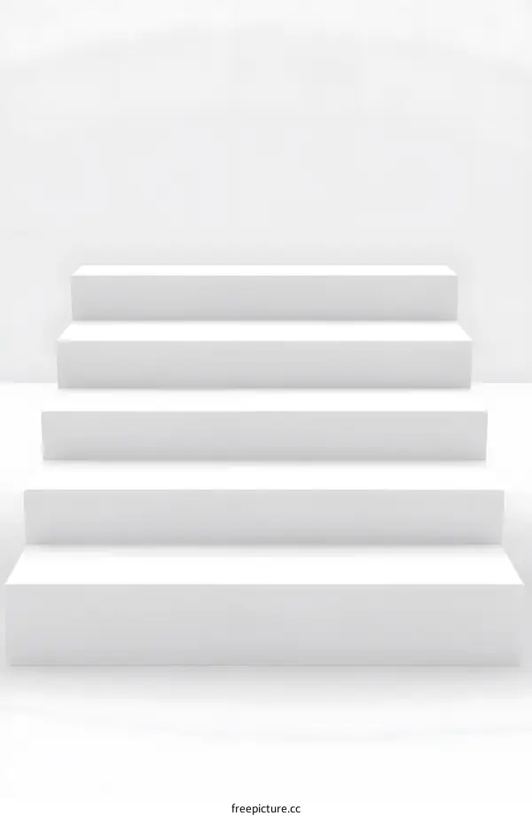 White Staircase Background 3D Render