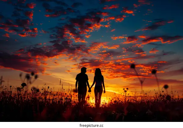lovers in the sunset