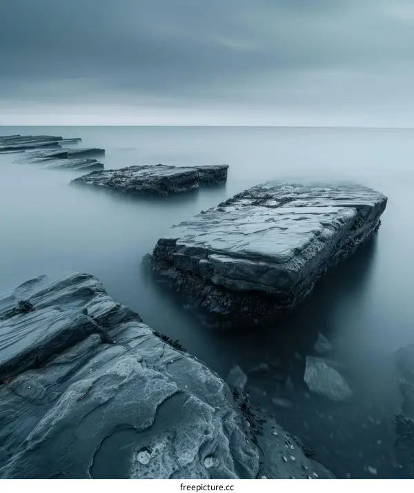 Tranquil Rocky Formations at Low Tide