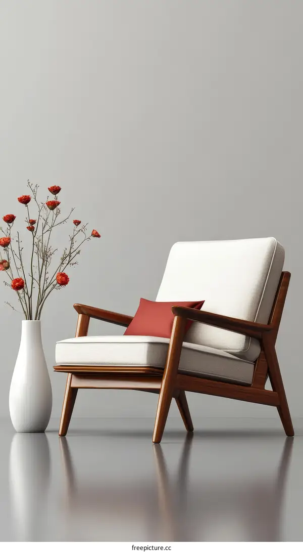 Modern Mid-Century Armchair Interior Scene