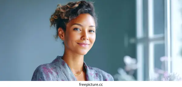 Portrait of a Confident Woman in a Stylish Robe
