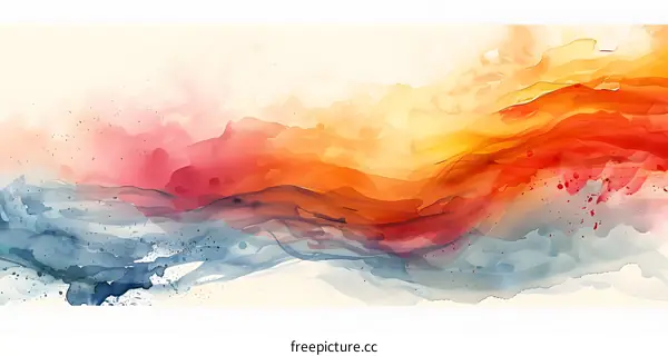 Red and Blue Watercolor Painting
