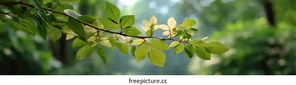 Fresh Green Leaves on a Branch