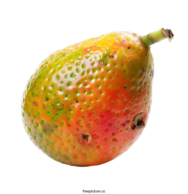 [Transparent Background PNG]Close Up of a Ripe and Fresh Green and Red Rambutan Fruit