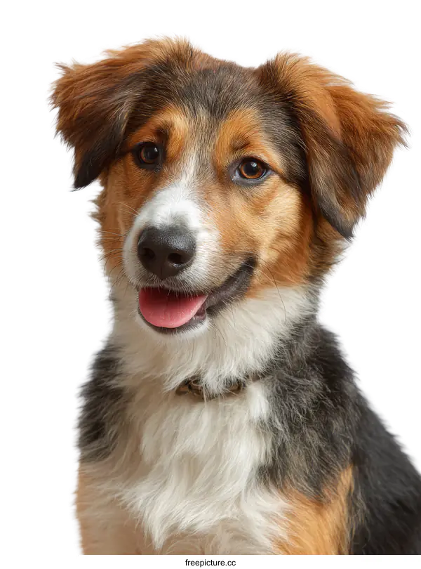 [Transparent Background PNG]Adorable Puppy Portrait Against White Background