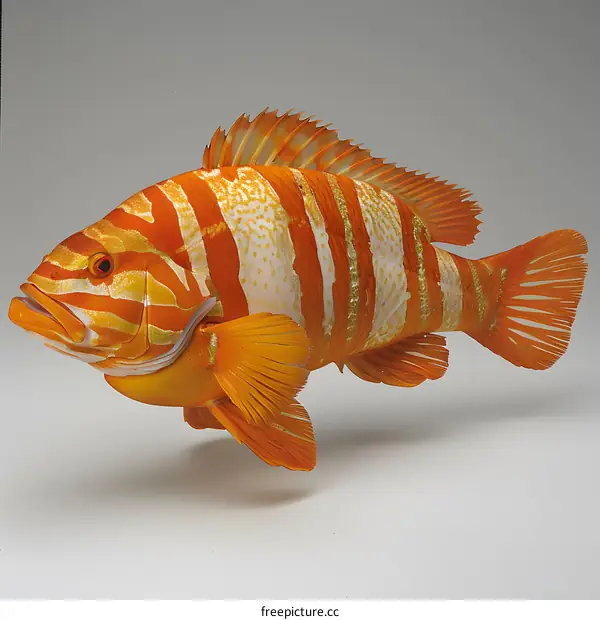 Striped Fish on White Background