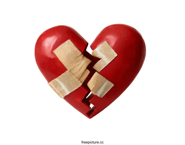 [Transparent Background PNG]Broken Heart with Bandages