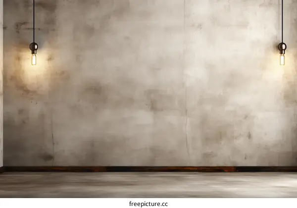 Vintage Light Bulbs on Grunge Concrete Wall