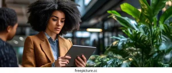 Businesswoman Using Tablet In Office