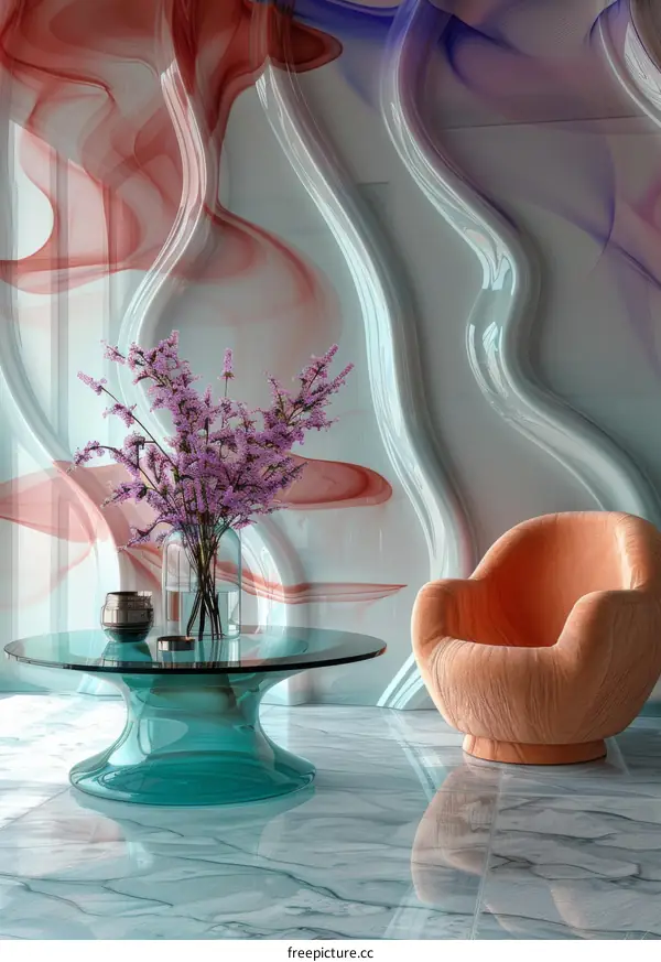 Modern Living Room Interior with Abstract Wall Art
