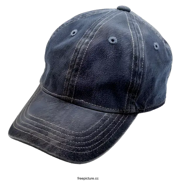 [Transparent Background PNG]Blue Denim Baseball Cap Isolated On White Background