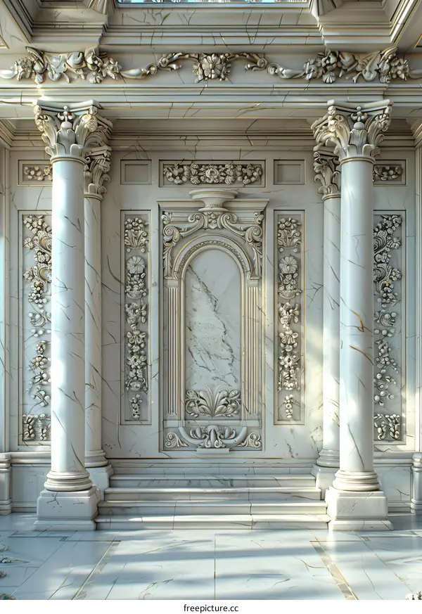 Classic Architectural Interior Design Illustration