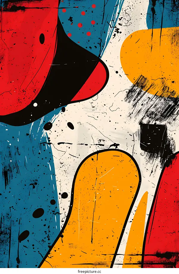 Abstract painting with geometric shapes