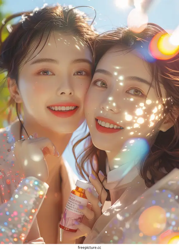 Two Asian Women Sharing a Moment of Joy