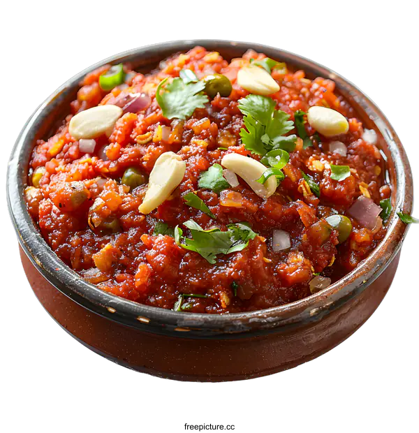 [Transparent Background PNG]Spicy Tomato and Garlic Chutney