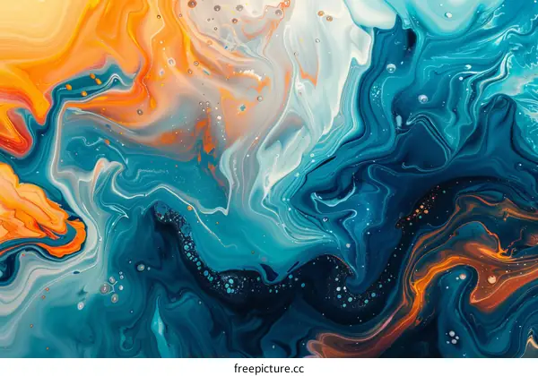 Abstract Colorful Liquid Painting