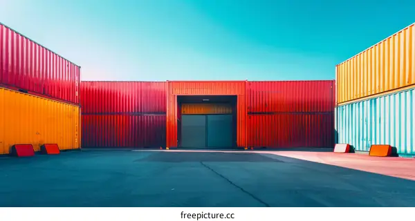 Shipping Containers in Container Yard