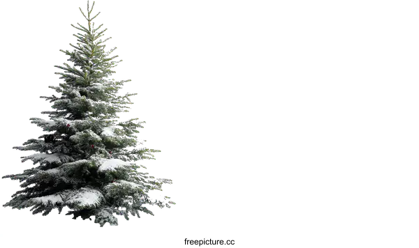 [Transparent Background PNG]Snowy Christmas Tree Isolated on White Background