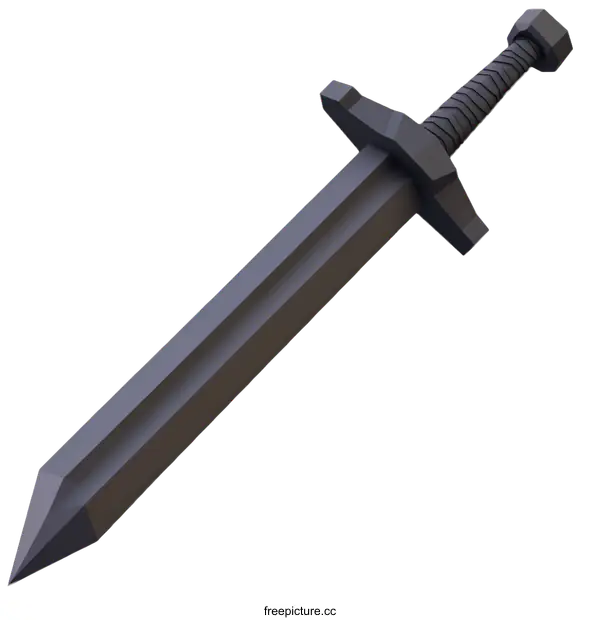 [Transparent Background PNG]3D Model of a Medieval Sword