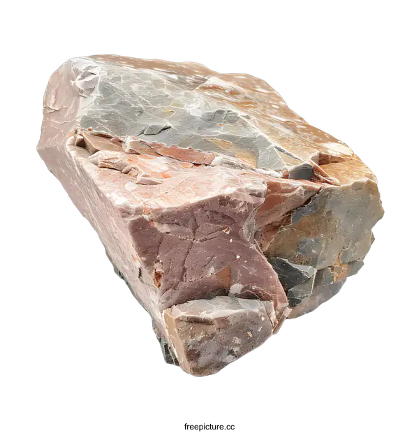 [Transparent Background PNG]Closeup of a Rough and Textured Rock with Multicolored Layers