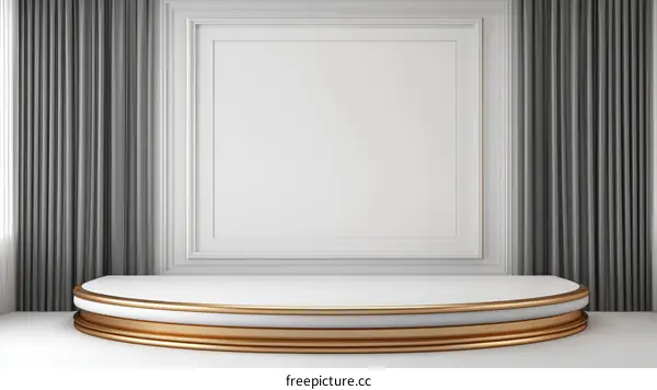 Luxury Elegant White Stage with Gold Trim