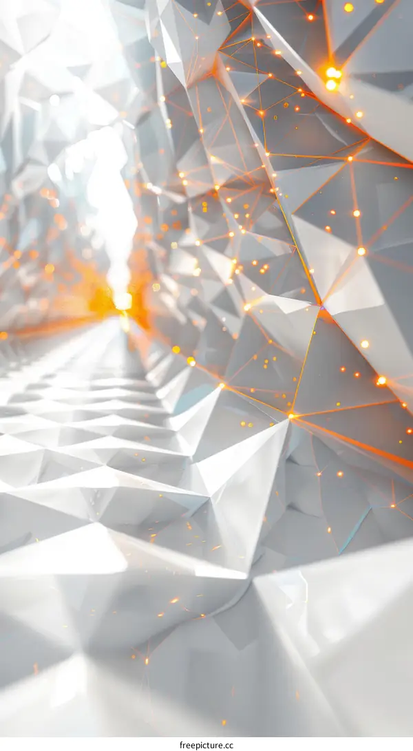 Futuristic white tunnel