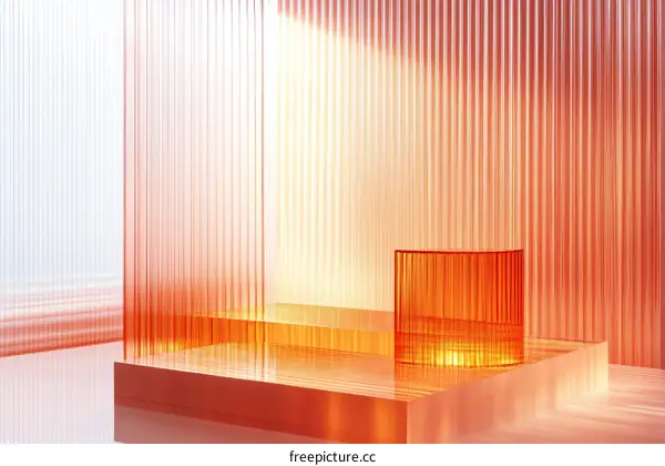 Modern Transparent Orange Display Podium