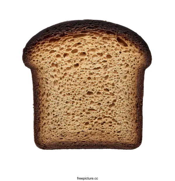[Transparent Background PNG]Burnt Toast Slice on White Background