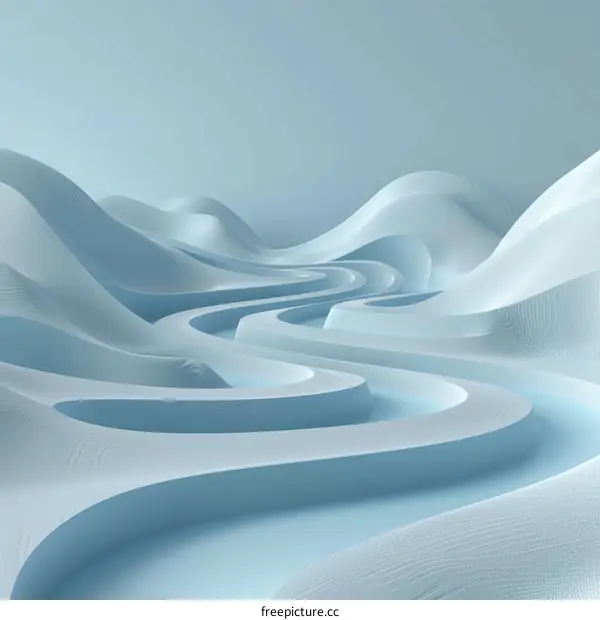 Blue and white abstract landscape