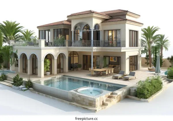 Luxury Mediterranean Style Villa with Pool