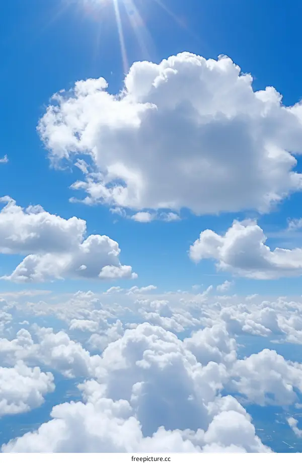Blue Sky and Billowing Clouds