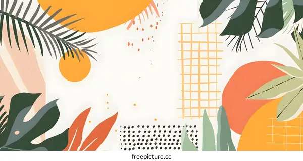 Abstract Tropical Leaf Pattern Background