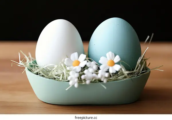 Easter Eggs in a Decorative Nest