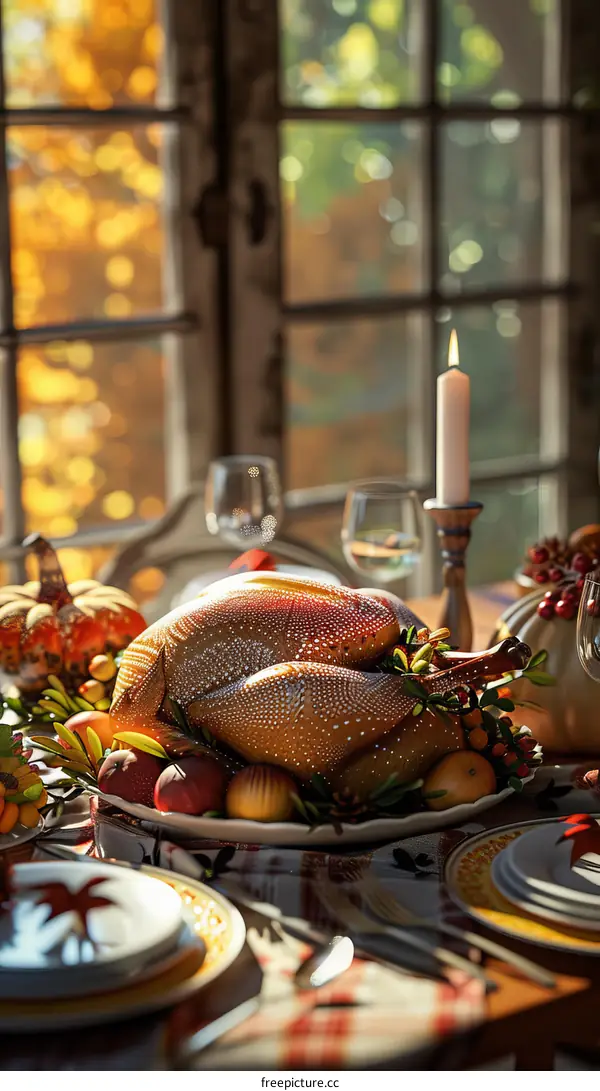 Thanksgiving Feast: Roasted Turkey with Fall Harvest Delights