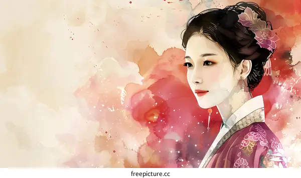 Portrait of a young woman in traditional Chinese dress