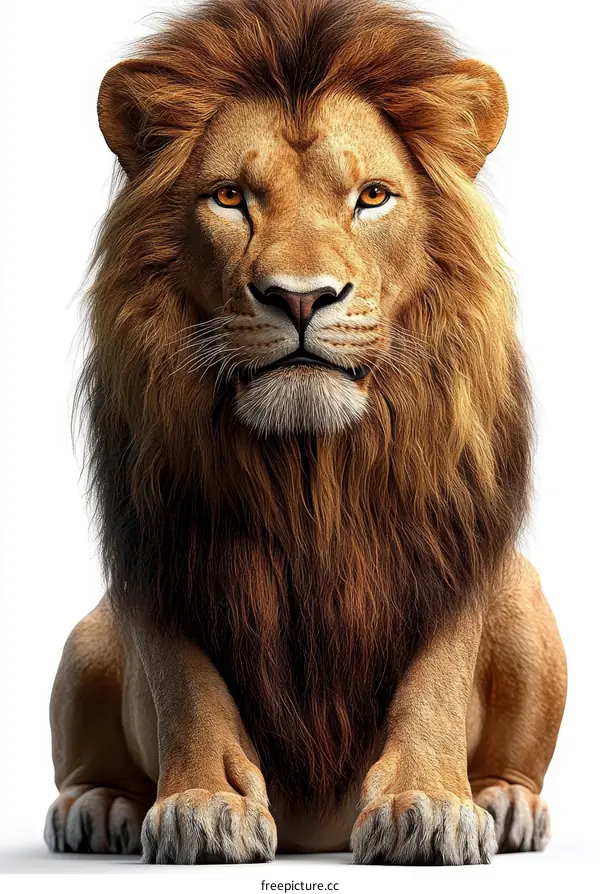 Majestic Lion Illustration on White Background
