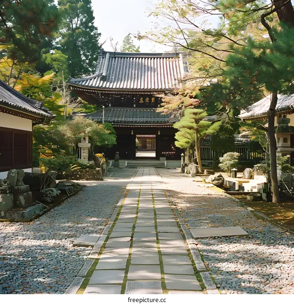A path leading to a temple gate