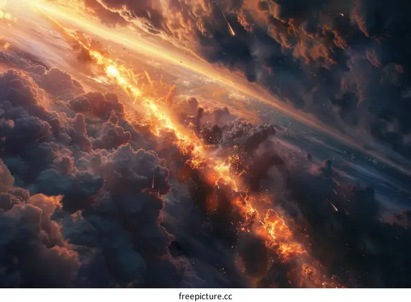 Meteor Shower Illuminates the Night Sky