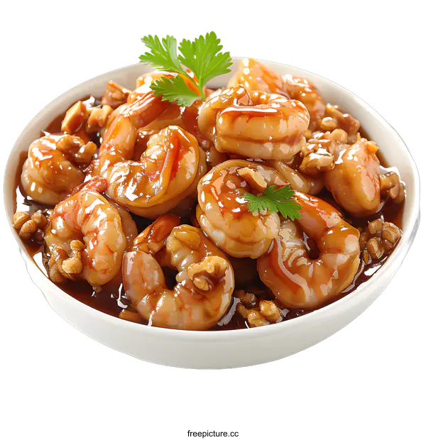 [Transparent Background PNG]Honey Garlic Shrimp