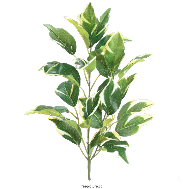 [Transparent Background PNG]Green leaves of a plant on a black background