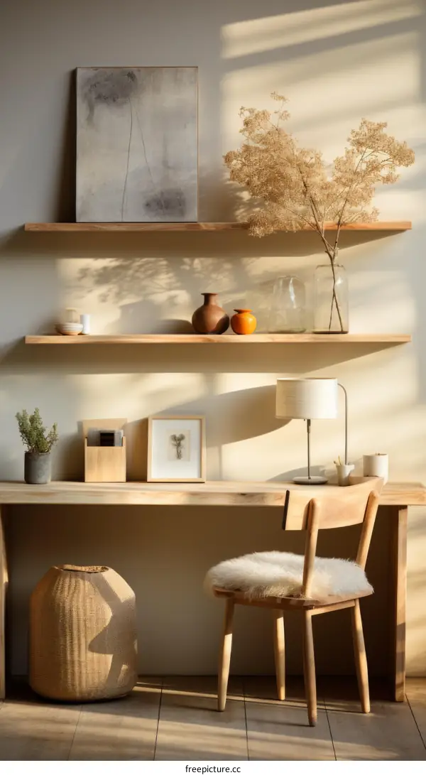 An Elegant Home Office with Natural Light