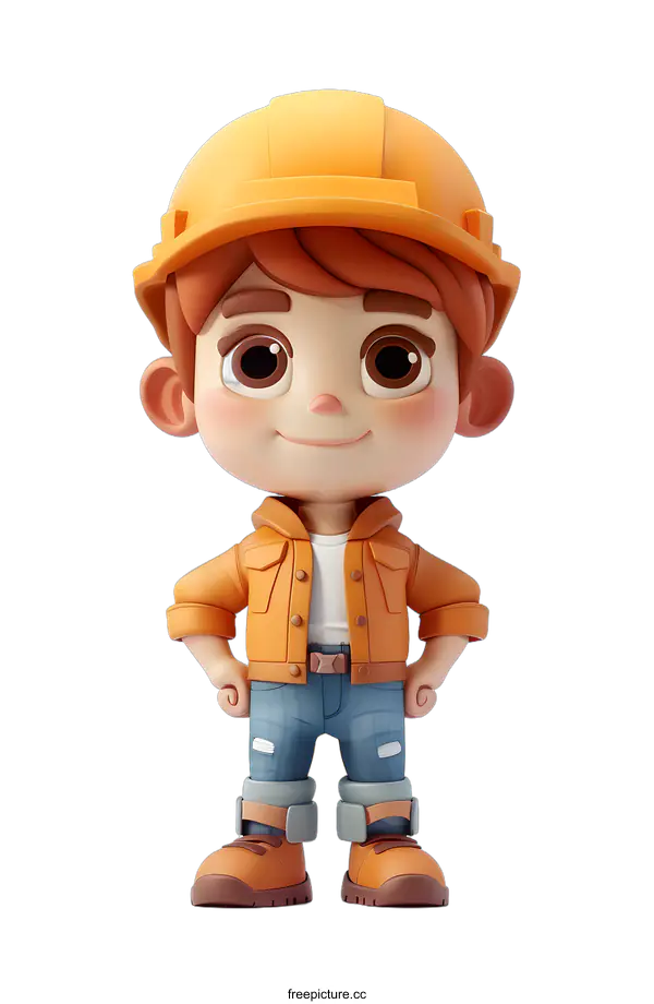 [Transparent Background PNG]3d construction worker character