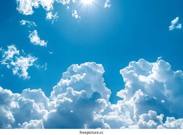 white clouds and blue sky